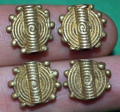 Antique Baule Brass Lost Wax Cast Handmade Metal Beads Ivory Coast African Trade