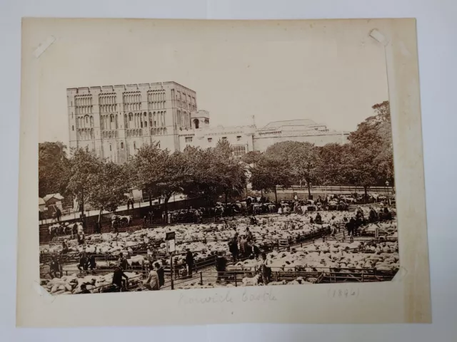 Norwich Castle vom Viehmarkt, Norwich, Norfolk. Großes Vintage Foto
