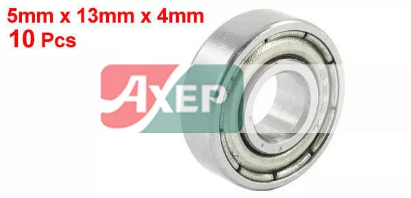 A● 10 Pcs 695Z Dual Metal Shields Deep Groove Ball Bearing 5x13x4mm 2