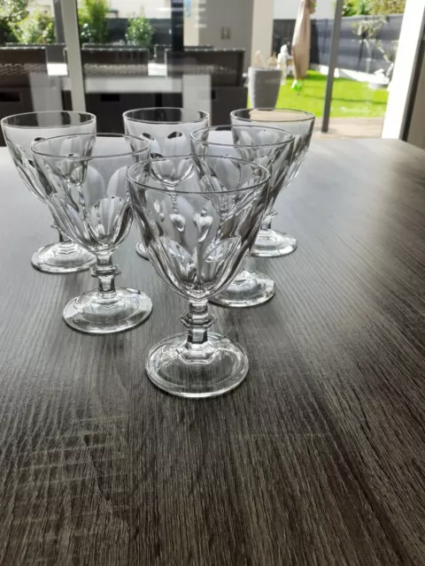 6 verres à vin blanc porto cristal d'Arques modèle Rambouillet