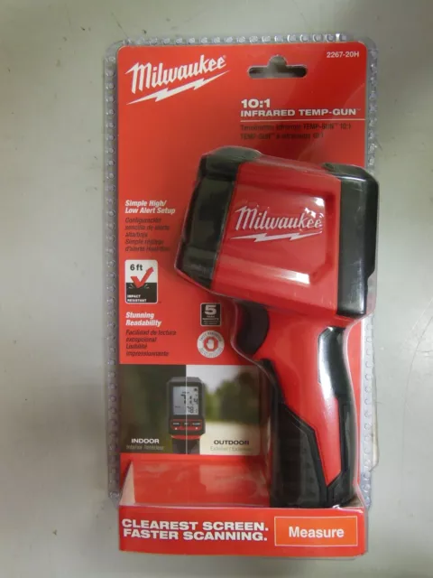 Milwaukee 2267-20H 10:1 Infrared Thermometer LCD Display Temperature Gun *New*
