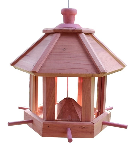 44106 Vogelfutterhaus Zedernholz Vogelhaus Vogel Futterstation 6-eckig