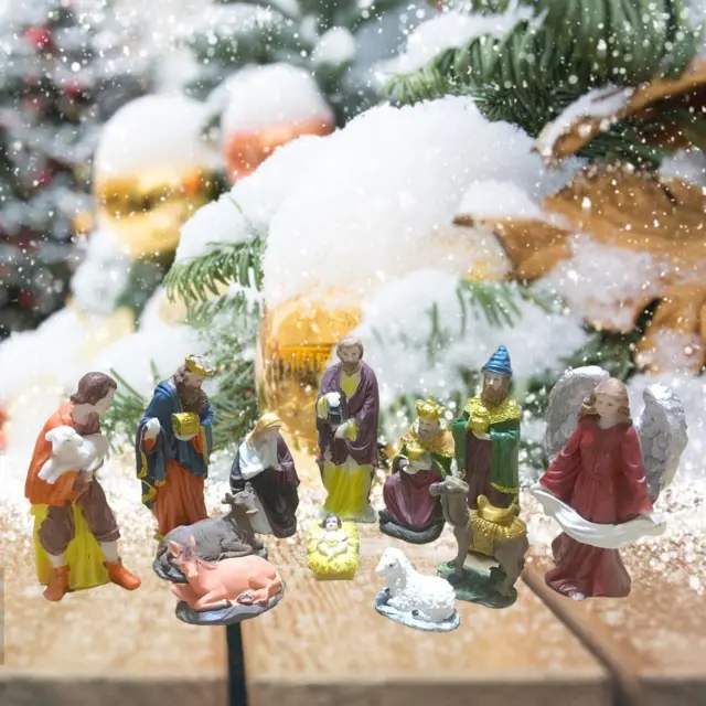 Ensemble d'affichage de figurines de la Nativité de 12 pièces Scène de la
