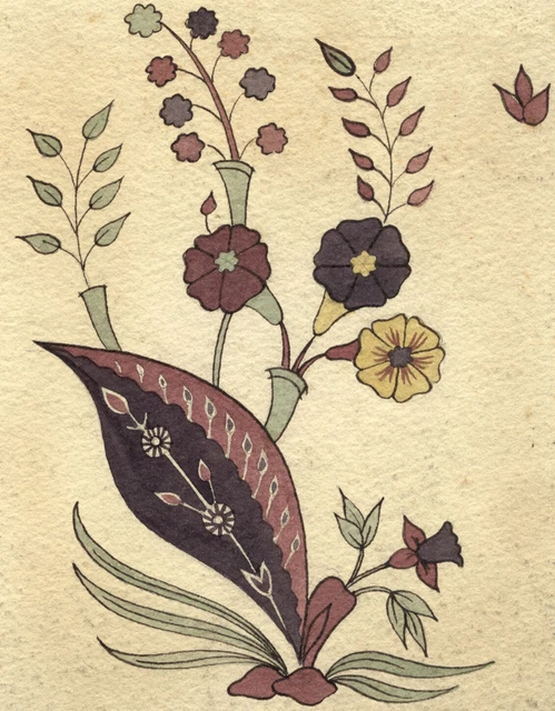 Mid-century Modern Original Textile Design – Painted from Indian Dress 1953