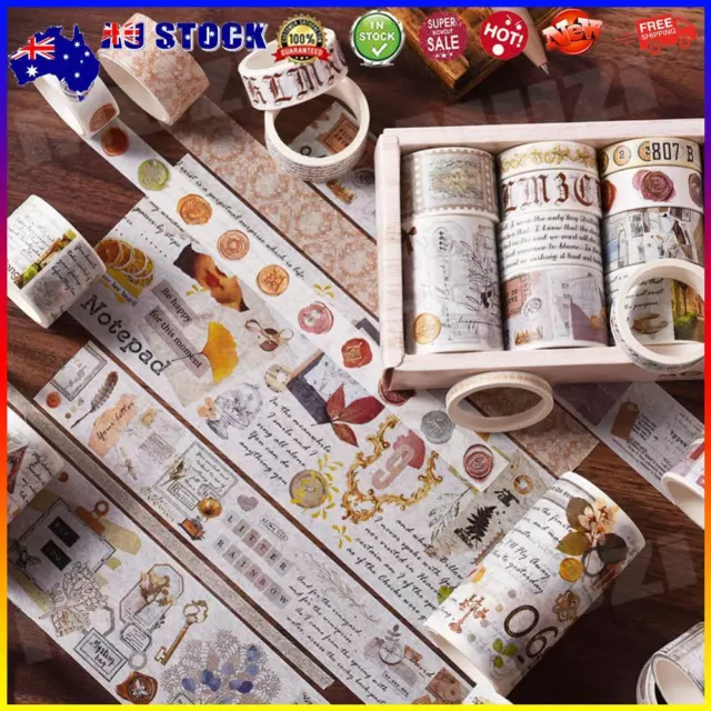 Vintage Sticker Tape Creative Washi Tape Colored Masking Tape for Gift Wrapping