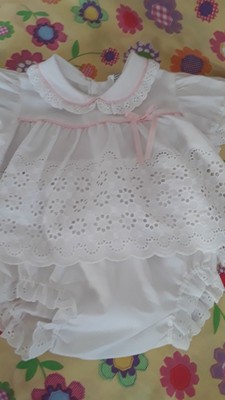 Vintage Alexis 6-9 Mos. White Eyelet Baby Dress And Panties Excellent Condition