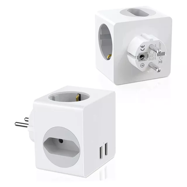 Adaptador de salida triple con conexión a tierra de 3 clavijas y 3  tomacorrientes de CA, enchufe múltiple con interruptor de  encendido/apagado