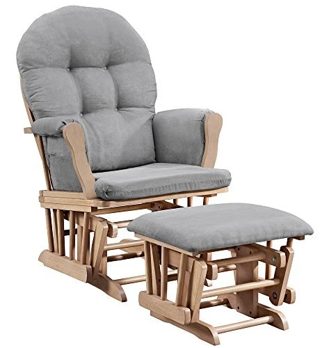 Windsor Glider and Ottoman, Natural and Gray