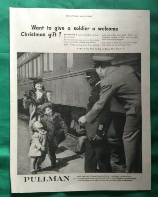1944-1945 WWII Era Lot (4) VTG RR Print Ads ~ Pullman Standard Mfg Railroad