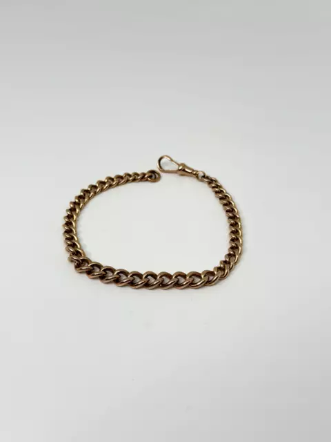 9CT Rose Gold Graduated Albert Bracelet