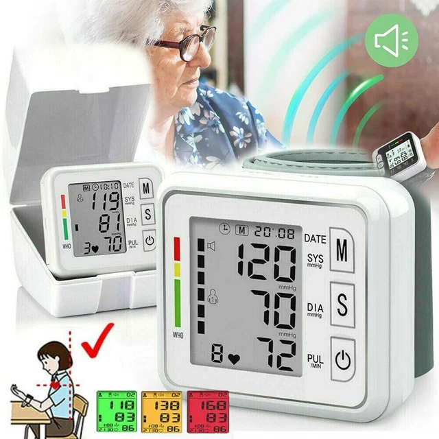 Memory Automatic Wrist Blood Pressure Monitor BP Cuff Gauge Machine Tester USA