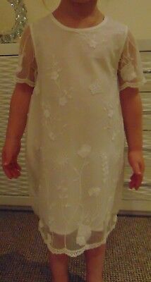 Ivory Embroidered Bridesmaid/Occasion Dresses RRP £36 Age 2 3 4 5 6 7 8 10 11