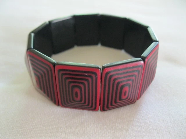 Bracelet Vintage Léa Stein En Rhodoïd Bicolore – Bijou Français Années 80/90