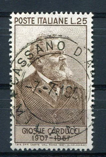 Italy 1957, Stamp 746, Poet Giosue Carducci, Obliterated