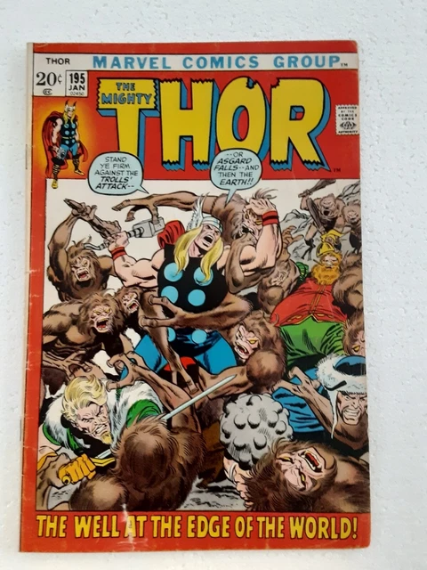 THE MIGHTY THOR Comic Book Vol. 1 Number 195 (Marvel January 1972).
