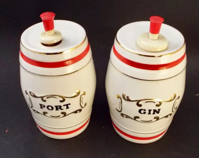 Vintage Crown Devon Gin & Port  Miniature Barrels - c1960s 2