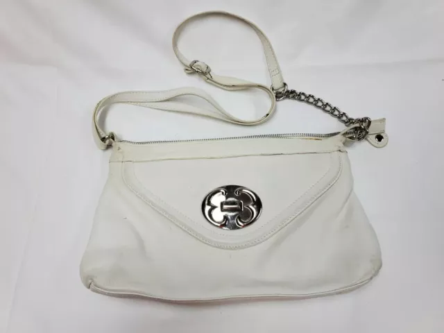 Emma Fox Leather White Envelope Cross Body Shoulder Purse