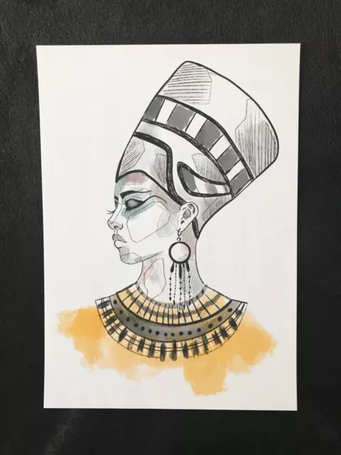 FAUNE- illustration art contemporain, print tirage limité -Néfertiti