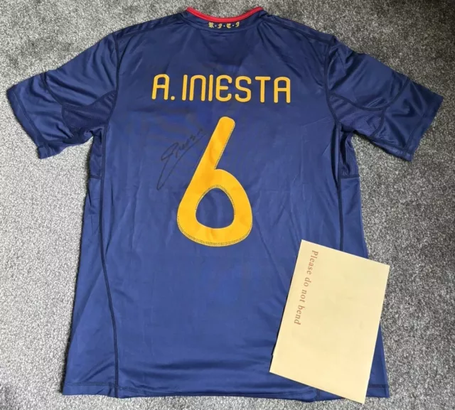 Andres Iniesta #6 Hand Signed Spain 2010 World Cup Football Shirt with COA