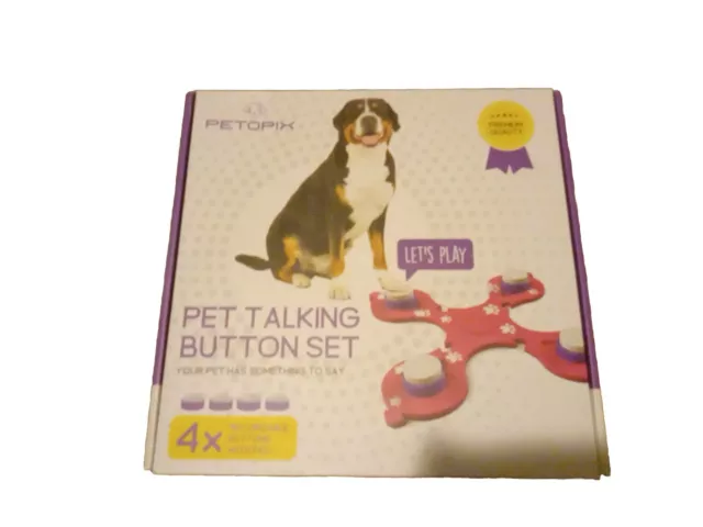 NEW Petopix Pet Talking Button Set~Your Pet Has Something To Say~ 4Button Set