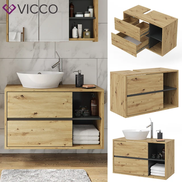 Vicco armoire machine à laver, blancartisan, 68x88.2cm 2 pièces avec étagère