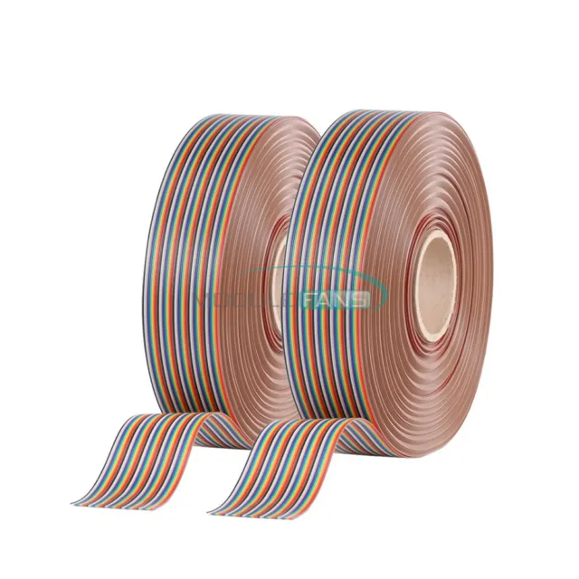 1M 10/14/16/20/40/50/60/64Pin 1.27mm PITCH Color Flat Ribbon Cable Rainbow Wire