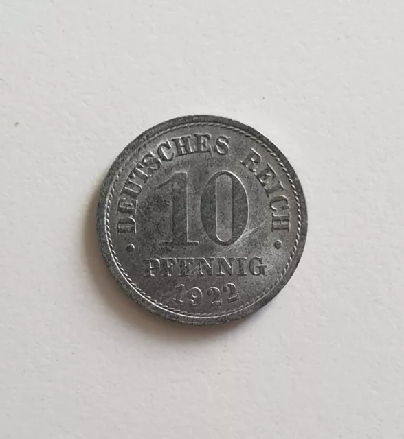 ~ Ersatzmünzen ~ 10 Pfennig ~ 1922 ~ Stempelglanz ~ J.299 ~ toller Münzglanz -