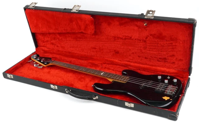 MARLIN SIDEWINDER ELECTRIC four string bass guitar, Black With Hard ...
