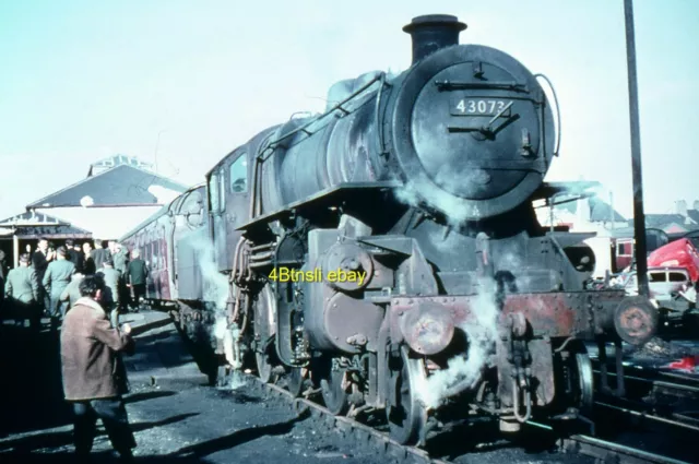 Duplicate 35mm slide BR Standard Class 4MT 2-6-0 43073 at Workington 02.04.1966