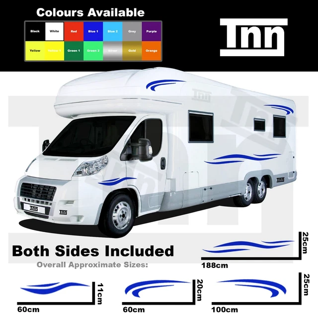 MOTORHOME GRAPHICS VINYL Stickers Decals Stripes Set Camper Van Caravan