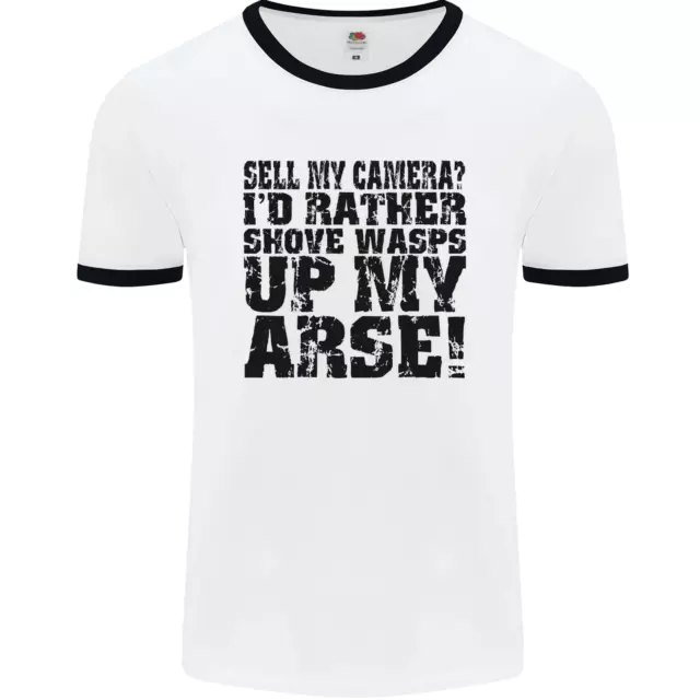 Vendi la mia fotocamera? T-shirt fotografo fotografo uomo bianco ringer
