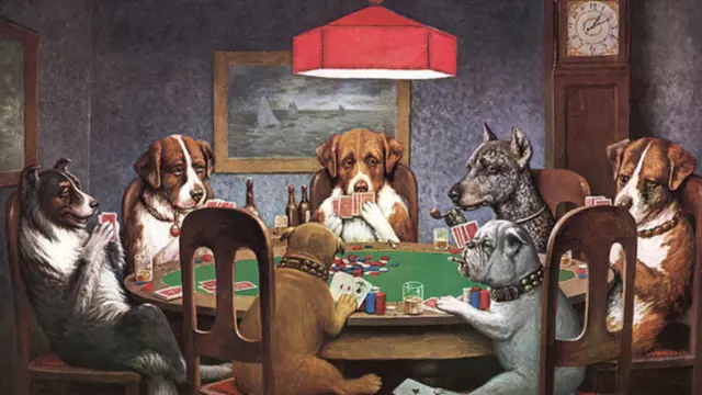 NEW Dogs Playing Poker Classic Painting Coolidge Wall Art Print Poster Canvas