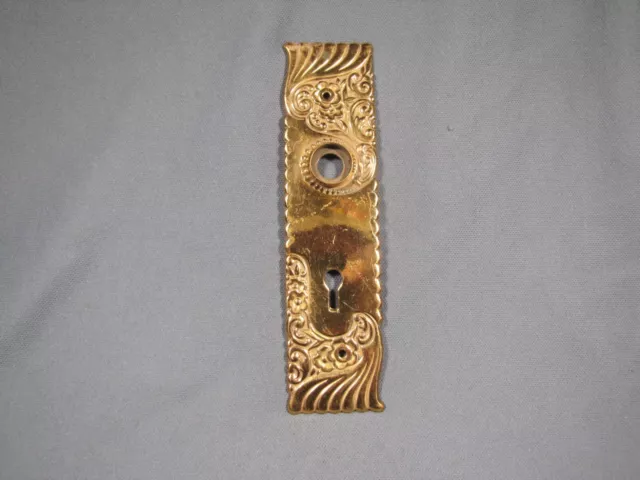 Antique Original Ornate Doorknob Back Plate bronze brass Victorian - NOS
