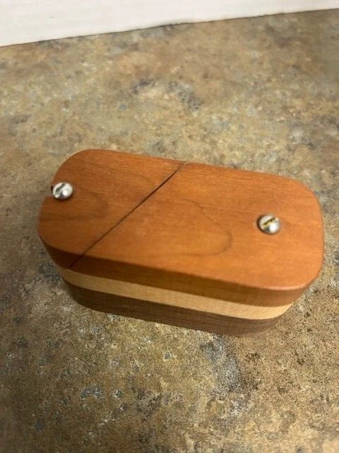 handmade wood coin safe trick puzzle