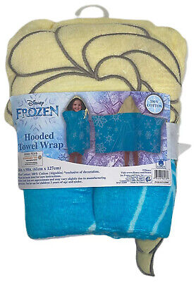 Niños Elsa Frozen de Disney con capucha toalla de baño envolvente Azul con copos de nieve 24" X 50" Nuevo