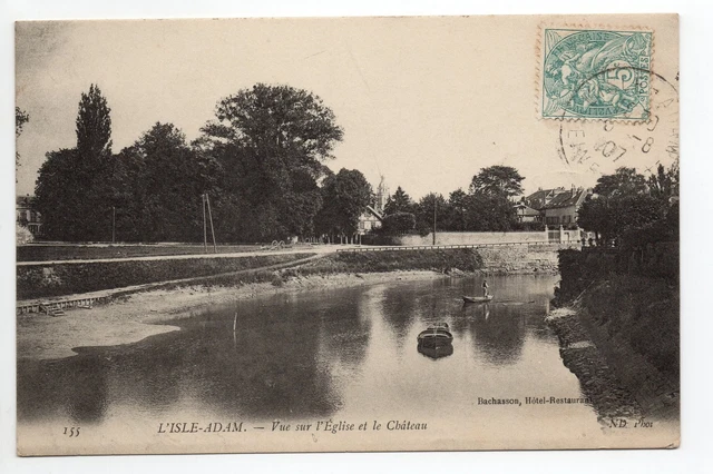 L'ISLE - ADAM Val D'Oise CPA 95 vue sur l'église et le chateau