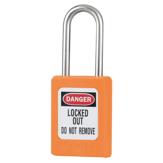MASTER LOCK S33KAS12ORJ Lockout Padlock,KA,Orange,1-13/16"H,PK12