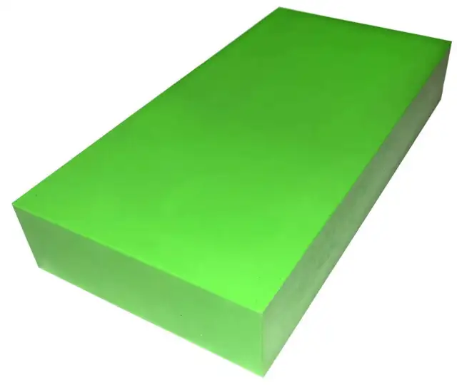 HDPE - Plastic Block - Machine Grade - Lime Green - 2" x 6" x 6"