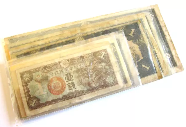 Rare Occupied China/Japanese WWII Military Currency 1 5 10 50 Sen 1 5 10 100 Yen