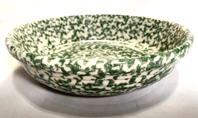 Roseville 8” Pottery Green Spongeware Bowl Workshops Gerald Henn Excellent Cond.