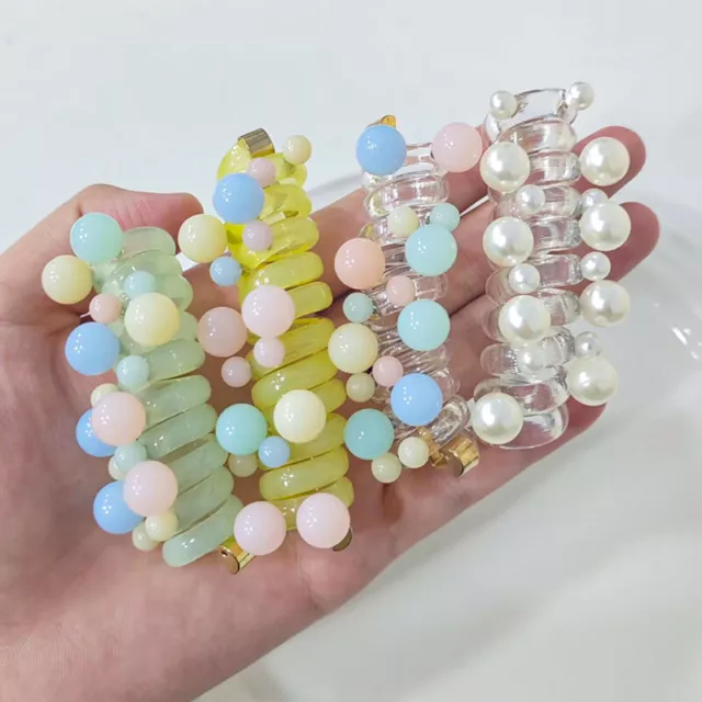 Candy Color Spring Telephone Wire Line Elasticity Rubber Band Elastic Hairb URUK