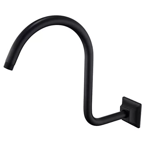 13 Inch S-Shape Shower Arm Black Gooseneck Shower Head Extension with Unique ...