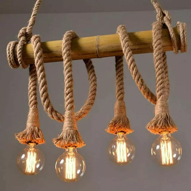 Lampadario a sospensione doppia corda vintage soffitto pendente portalampada 2mt