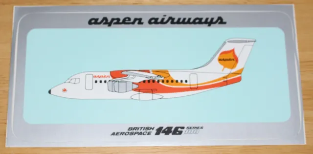Aspen Airways (USA) BAe 146 Airline Sticker