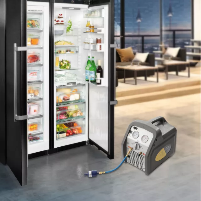 Portable Refrigerant Recovery Machine 110V 60 Hz Two Cylinder 1/2HP 558psi Grey