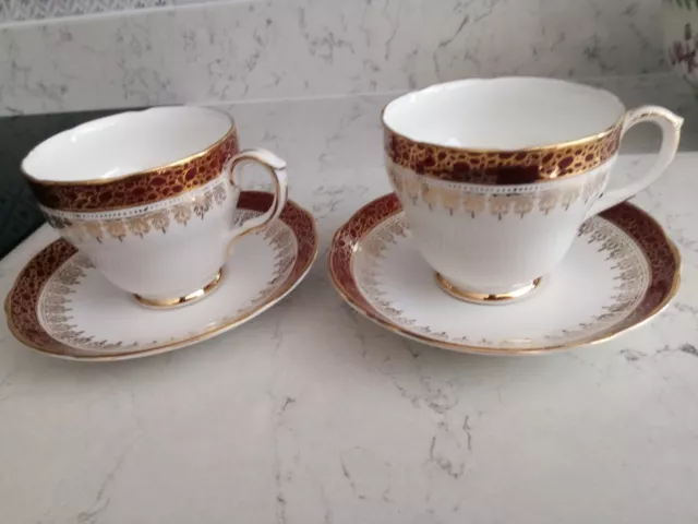 Duchess Winchester Fine Bone China PAIR OF Tea Cups &  Saucers