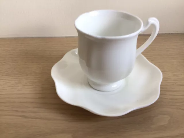 Coalport China Fluted Saucer + Similar Style  Small Teacup And Cream/Milk Jug