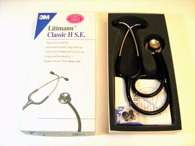 3M Littmann Classic II SE 28-Inch Black Stethoscope, Complete in Original Box