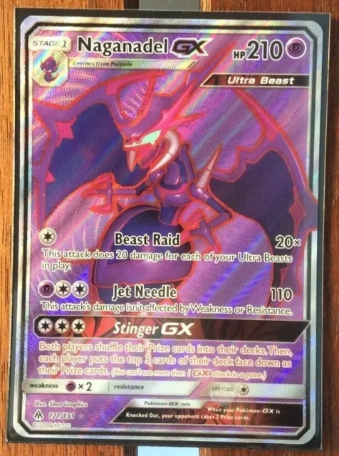 Pokemon Card  NAGANADEL  GX  Ultra Rare FULL ART 121/131  FORBIDDEN LIGHT *MINT*