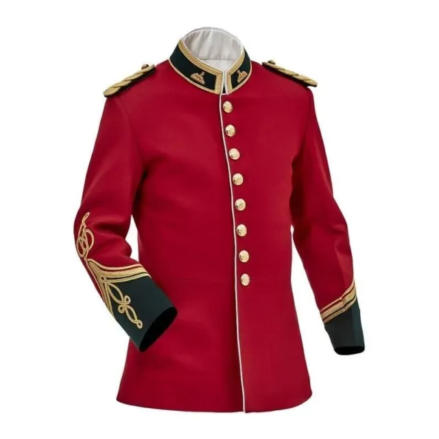 Red British Anglo Zulu War Jacket Vintage Officers Tunic Circa jacket For Men